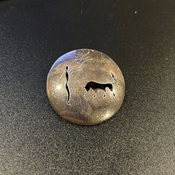 Sterling Silver Mexico Pendant Brooch Stamped SC Bull Fighter Pin Jewelry - Picture 3 of 10